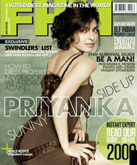 Bollywood actrice Priyanka Chopra schittert in twee bladen