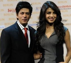 Shahrukh Khan voor Bollywood film in Berlijn