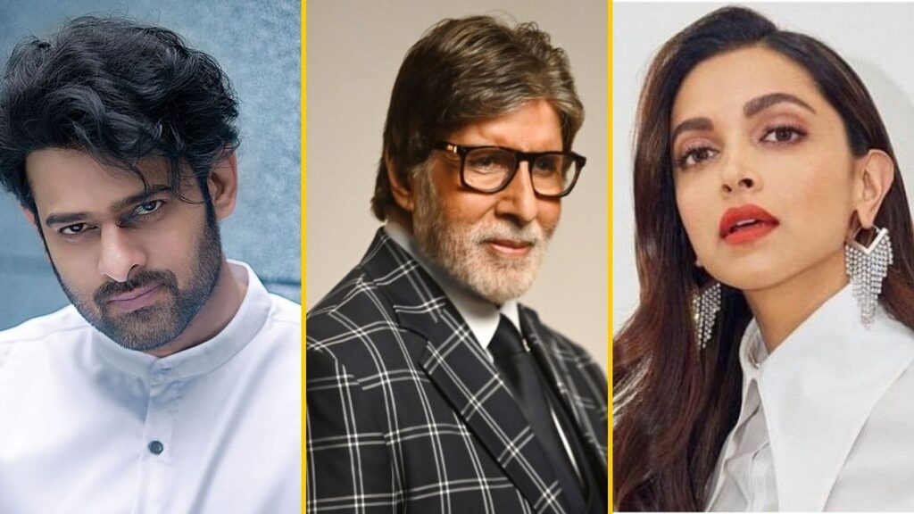 Bollywood sterren Amitabh Bachchan, Deepika Padukone en Prabhas komen samen voor film