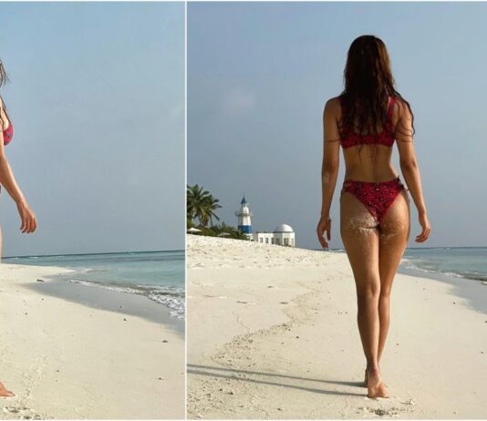 Disha Patani trekt aandacht op sociale media met bikini