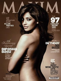 Bollywood babe Bipasha topless in Maxim
