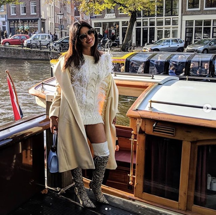 Bollywood actrice Priyanka Chopra gespot in Amsterdam